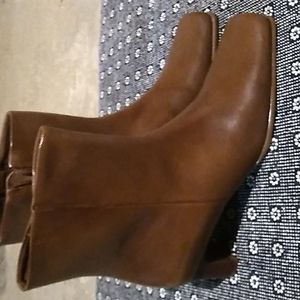 Leather Square Toe Vintage ( yet NEW ) Brazilian Side zip Ankle Boots by  Diba